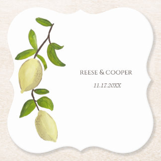 Fresh Citrus Painted Lemons Modern Mediterranean Untersetzer