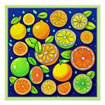 Fresh Citrus Slice Muster