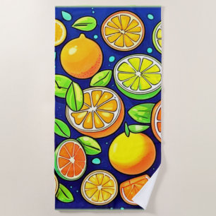 Fresh Citrus Slice Muster Strandtuch