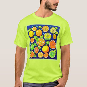 Fresh Citrus Slice Muster T-Shirt