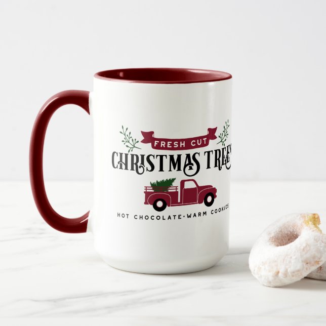 Fresh Cut Christmas Trees Tasse (Mit Donut)