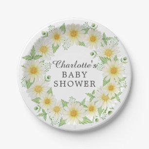 Fresh Daisy Baby Shower 7" Platte Pappteller