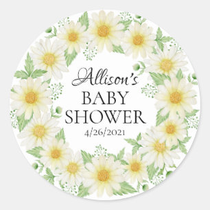 Fresh Daisy Baby Shower Fevor Runder Aufkleber