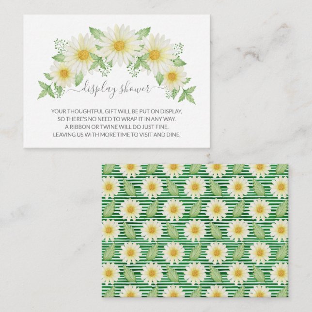 Fresh Daisy Floral Baby Shooting Display Begleitkarte (Vorne/Hinten)