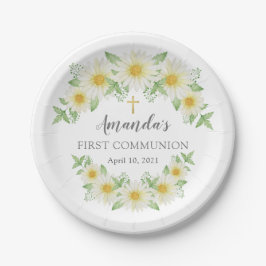 Fresh Daisy Floral Communitypapier Platte Pappteller