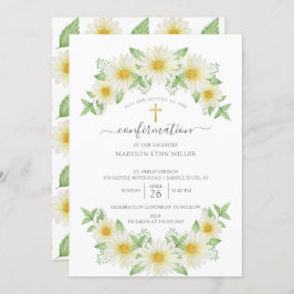 Fresh Daisy Floral Confirmation Einladung