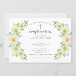 Fresh Daisy Floral Confirmation Einladung