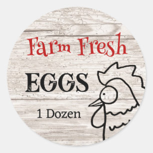 Fresh Eggs Nosey Rooster Runder Aufkleber