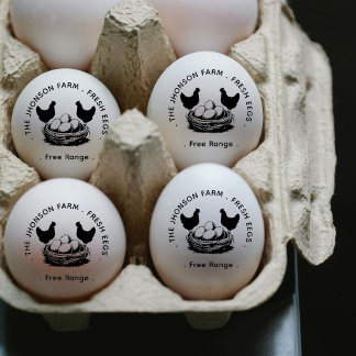 Fresh Eggs Your Name Chicken Hens Egg Stamp Gummistempel