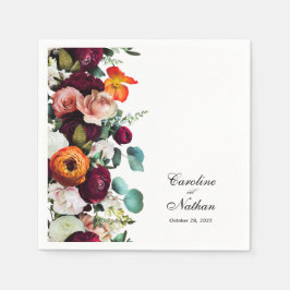 Fresh Fall Floral Rustikales Elegantes Hochzeitsse Serviette