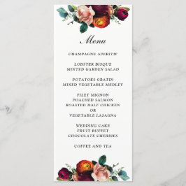 Fresh Fall Floral Wedding Menu Menükarte
