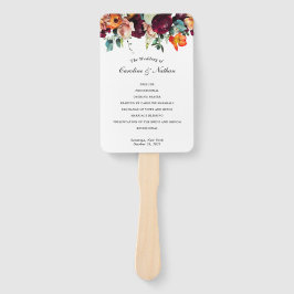 Fresh Fall Floral Wedding Program Fächer
