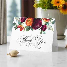Fresh Fall Rustic Floral geklappt Danke Karte