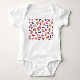 Fresh Figs Pink Juice Watercolor Baby Strampler