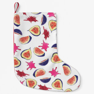 Fresh Figs Pink Juice Watercolor Kleiner Weihnachtsstrumpf