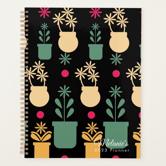 Fresh Florals Colorful Botanischer Name Planner Planer (Vorderseite)