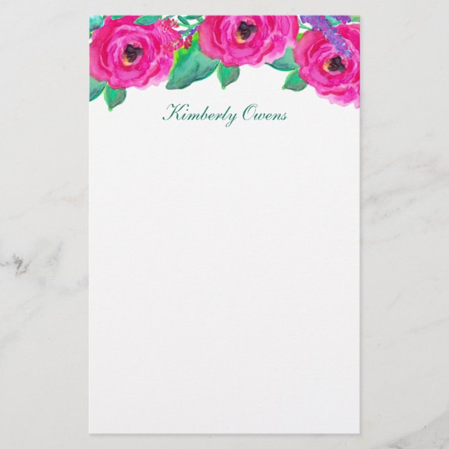 Fresh Florals Personalisiert Stationspapier Briefpapier (Vorderseite)
