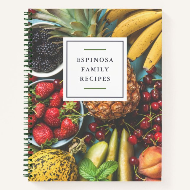 Fresh Fruit Family Rezept Kochbuch Notizbuch (Vorderseite)