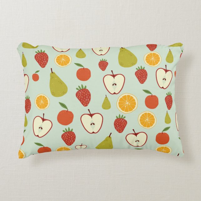 Fresh fruit in seamless repeating pattern dekokissen (Vorderseite)