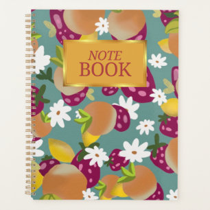 Fresh Fruits and Daisies Vibrant Floral Notebook Planer