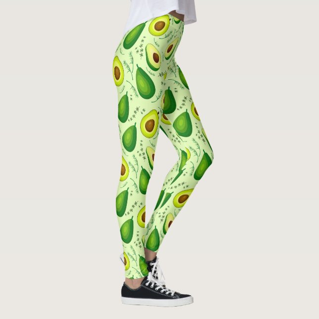 Fresh Fruits Background Avocado Pattern Leggings (Rechts)