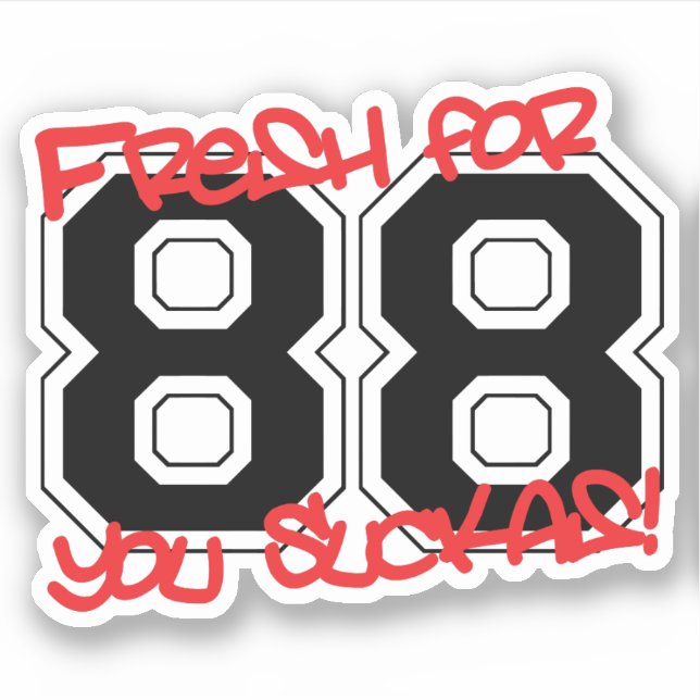 Fresh für '88 aufkleber (Vorderseite)
