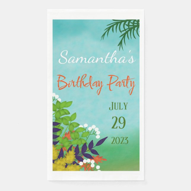 Fresh Garden Thema Geburtstag Serviette (Vorderseite)