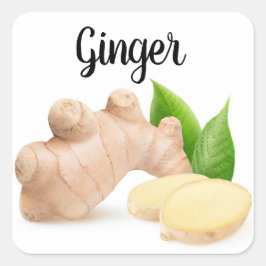 Fresh Ginger Quadratischer Aufkleber