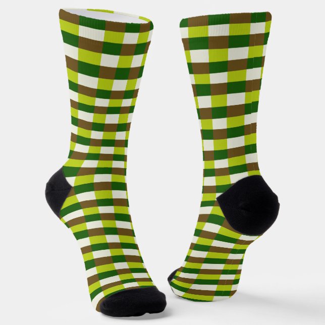 Fresh Grass Color Scheme in Blocks Socken (Gewinkelt)
