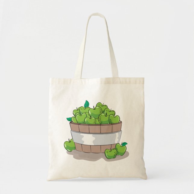 Fresh Green Apple Harvest Barrel Granny Smith Tragetasche (Vorne)
