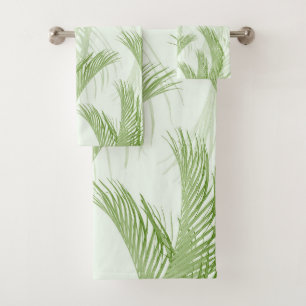 Fresh Green Feather Palm Bliss 1 Badhandtuch Set