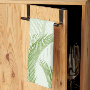 Fresh Green Feather Palm Bliss 1 Geschirrtuch