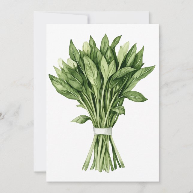 Fresh Greenery Watercolor Wedding Bouquet Einladung (Vorderseite)