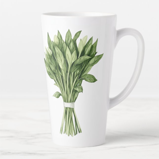 Fresh Greenery Watercolor Wedding Bouquet Milchtasse (Rechts)