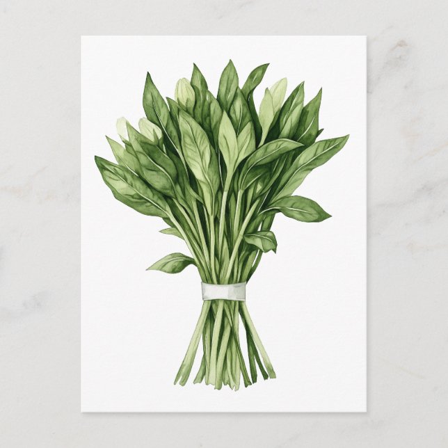 Fresh Greenery Watercolor Wedding Bouquet Postkarte (Vorderseite)