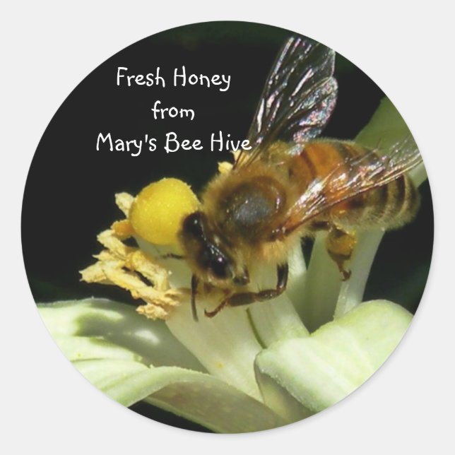 Fresh Honey Bee Hive Sticker Labels (Vorderseite)
