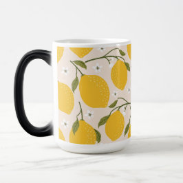 Fresh Juicy Lemon Frucht Nahtloses Muster Verwandlungstasse