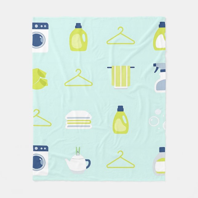 Fresh Laundry Day Pattern Fleecedecke (Vorderseite)
