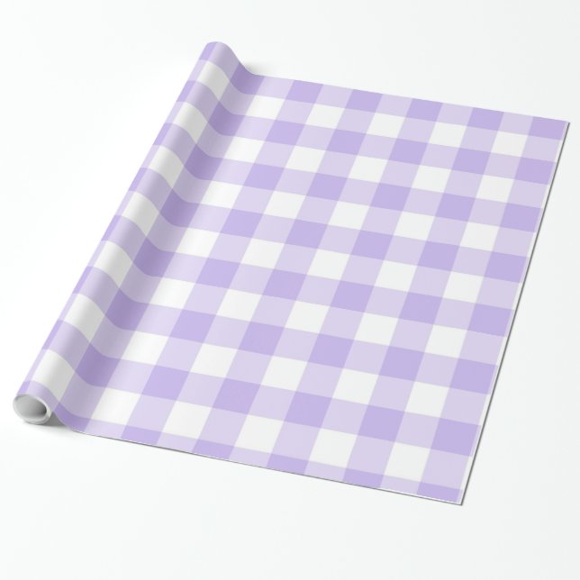 Fresh Lavender Gingham Pattern Geschenkpapier (Ungerollt)