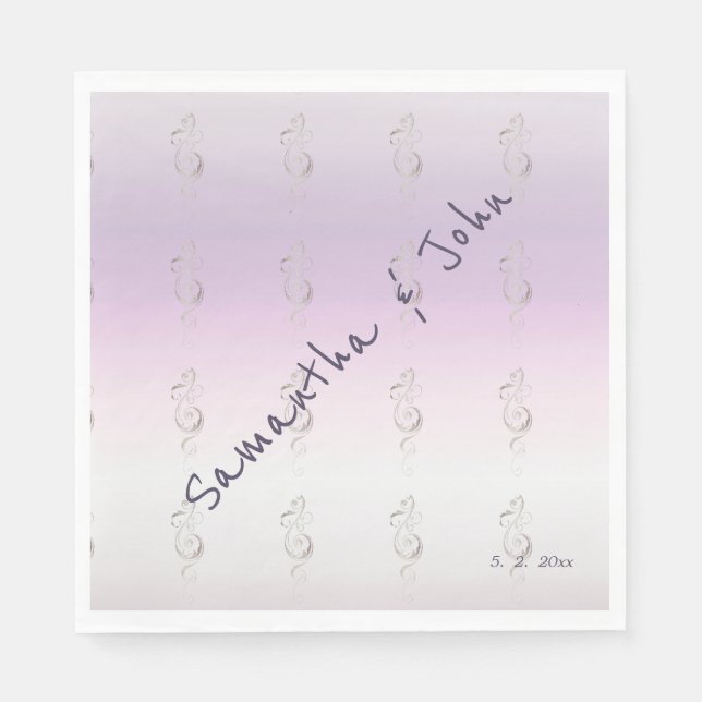 Fresh Lavender Wedding Paper Serviette (Vorderseite)