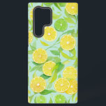Fresh Lemon and Lime Botanical Pattern Phone Case Samsung Galaxy Hülle<br><div class="desc">A cheerful phone case featuring a refreshing design of lemons and limes. The light, watercolor-style illustration showcases juicy fruit slices and green leaves in a breezy, clean arrangement. It's a delightful design that will brighten your mood every time you see it. Perfect for a personal treat or as a great...</div>
