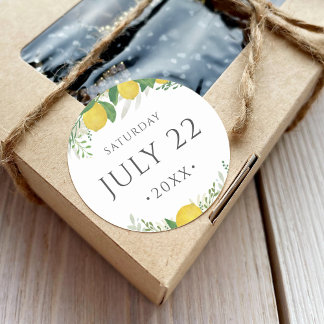 Fresh Lemon and the Date Classic Round Runder Aufkleber