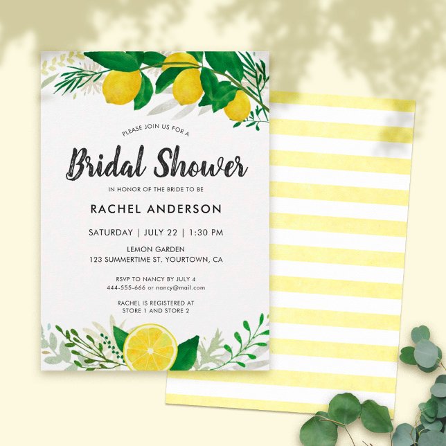 Fresh Lemon Bridal Shower Invitation Card Einladung (Von Creator hochgeladen)