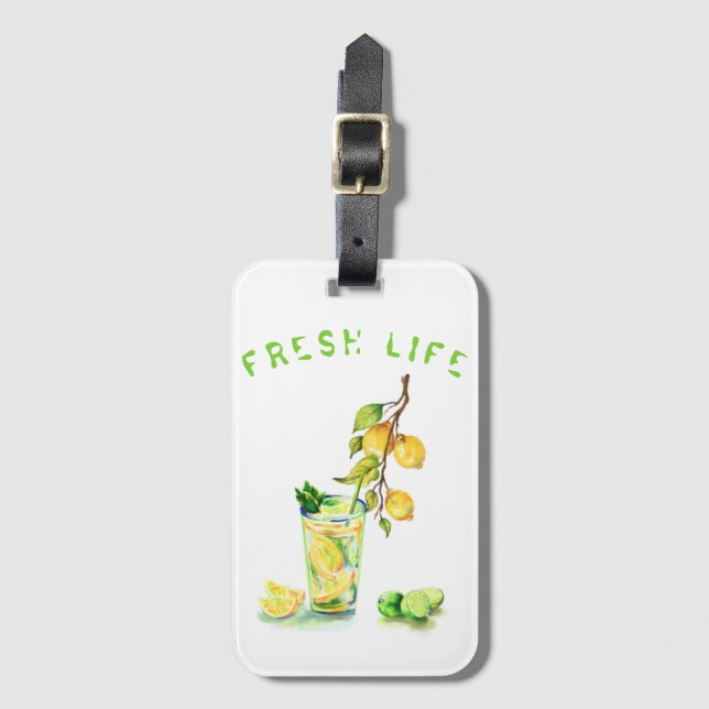 Fresh Lemon Drink Gepäckmarke - Benutzerdefinierte Gepäckanhänger (Vorderseite Vertikal)