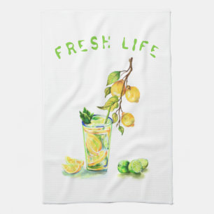 Fresh Lemon Drink Küche Handtuch - Custom Text