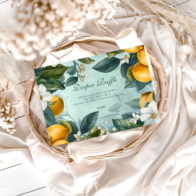 Fresh Lemon Grove Baby Shower Diapper Raffle Begleitkarte (Von Creator hochgeladen)