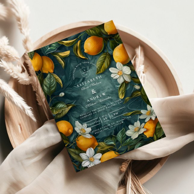 Fresh Lemon Grove Botanical Wedding Einladung (Von Creator hochgeladen)