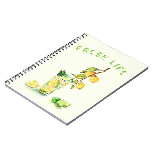 Fresh Lemon Juice Cool Drink Lemonade Notebook Notizblock (Linke Seite)