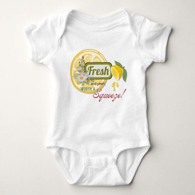 Fresh Lemon Squeeze Baby Strampler (Vorderseite)