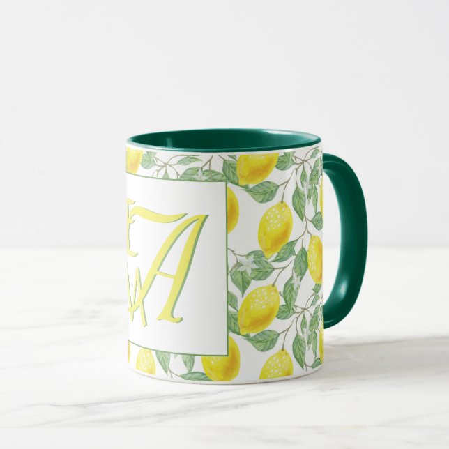 Fresh Lemon Tree Mit Monogramm Deco Gifts New Lemo Tasse (VorderseiteRechts)